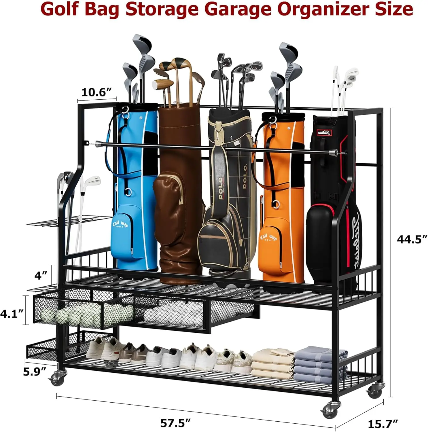 Rak Penyimpanan Tas Golf Multi - Golf Equipment Garage Organizer ulasan dan harga