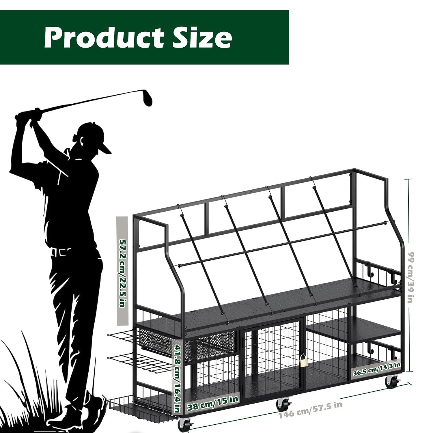 Rak Penyimpanan Golf untuk Tas - Golf Equipment Garage Organizer ulasan dan harga